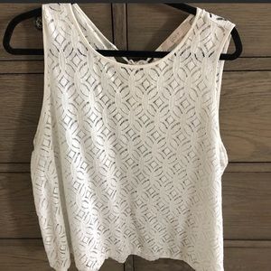 Size XL Off white lace LOFT top